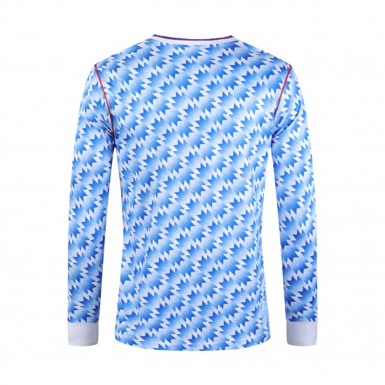 Camisola Manchester United Retro Equipamento Primeiro 1992 Manga Comprida